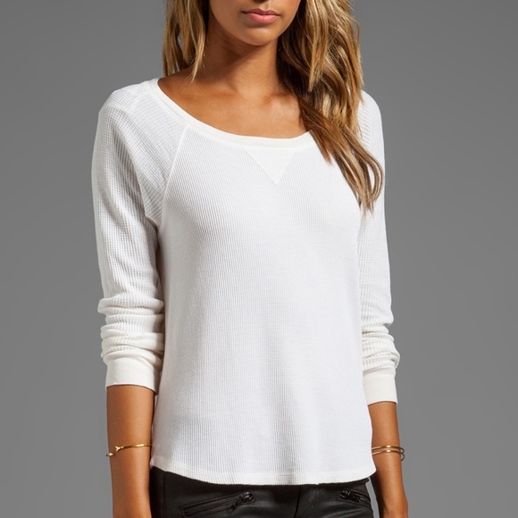 Splendid Tops - Splendid‎ [Revolve] thermal round neck cream ivory long sleeve top Small
